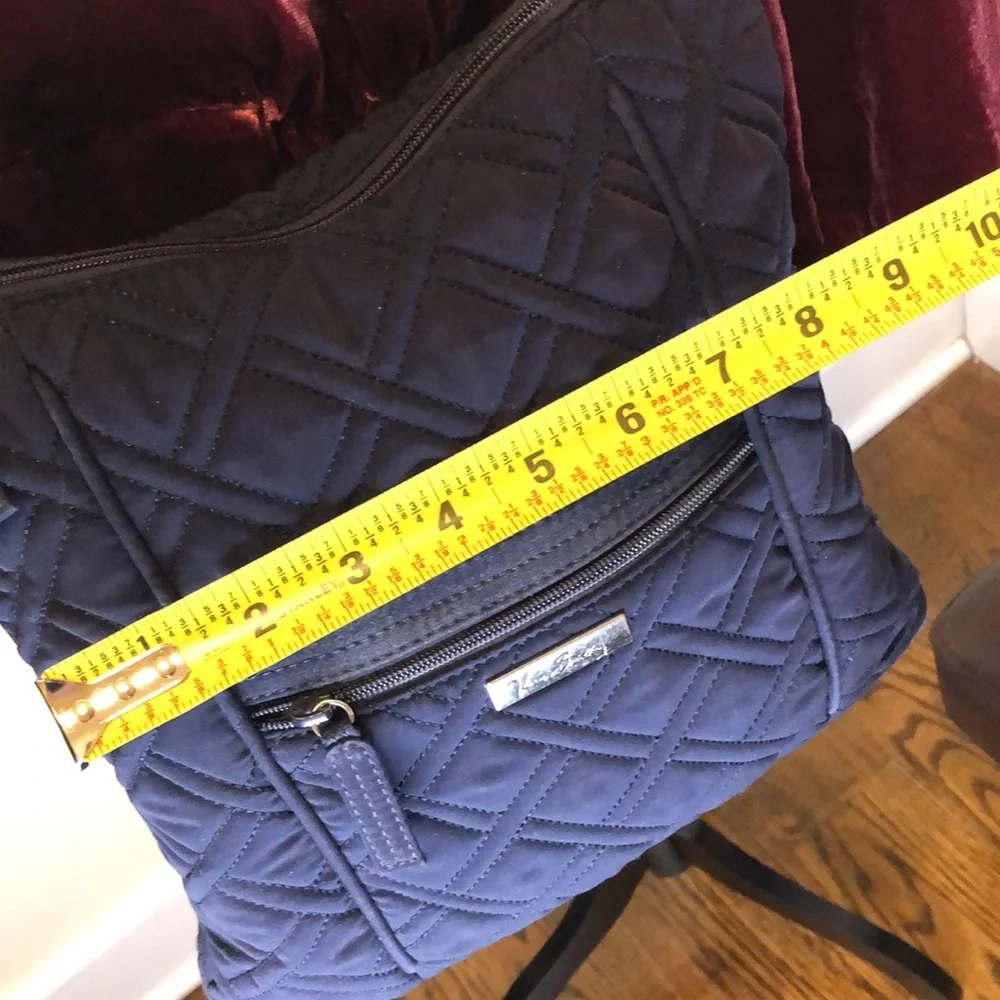 VERA BRADLEY Navy Blue Quilted Convertible Crossbody Shoulderbag - Picture 11 of 15